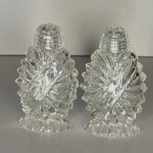 Vintage Bohemia Crystal Cut Glass Salt & Pepper Shakers